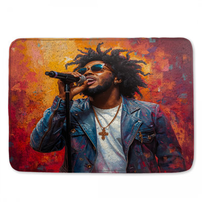 Singing Performer With Microphone Bath Mat