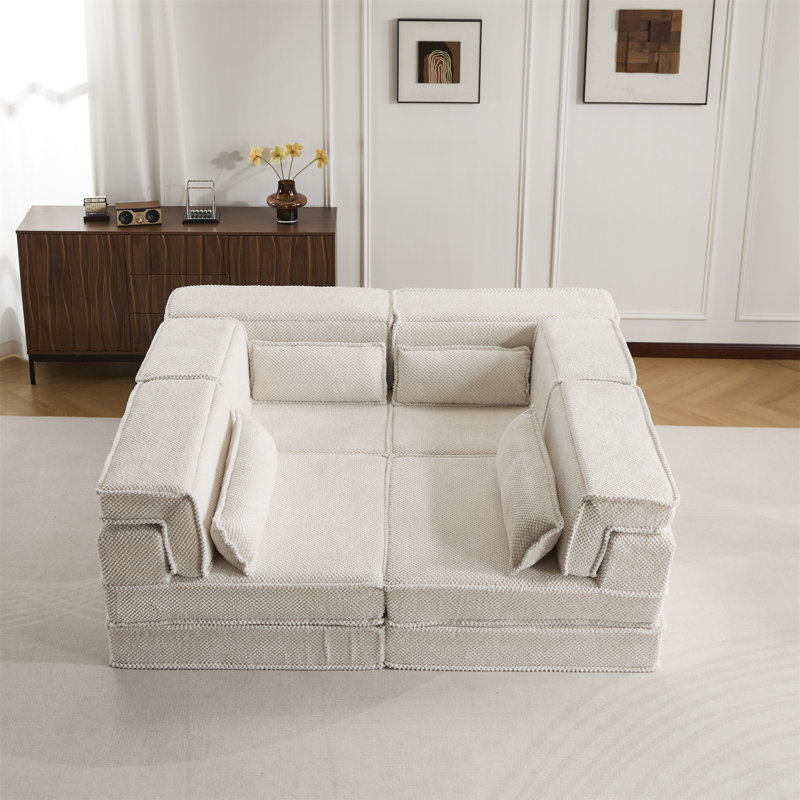 Canapé-lit convertible, Tissu blanc