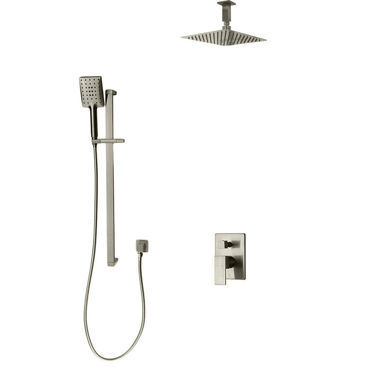 Système de douche 2 voies avec fixation au plafond Madison, Nickel brossé