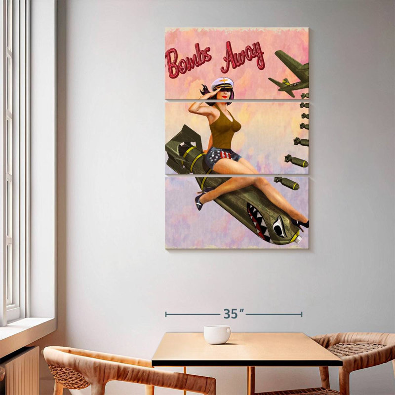 Mait Bombs Away, 65" H x 42" W