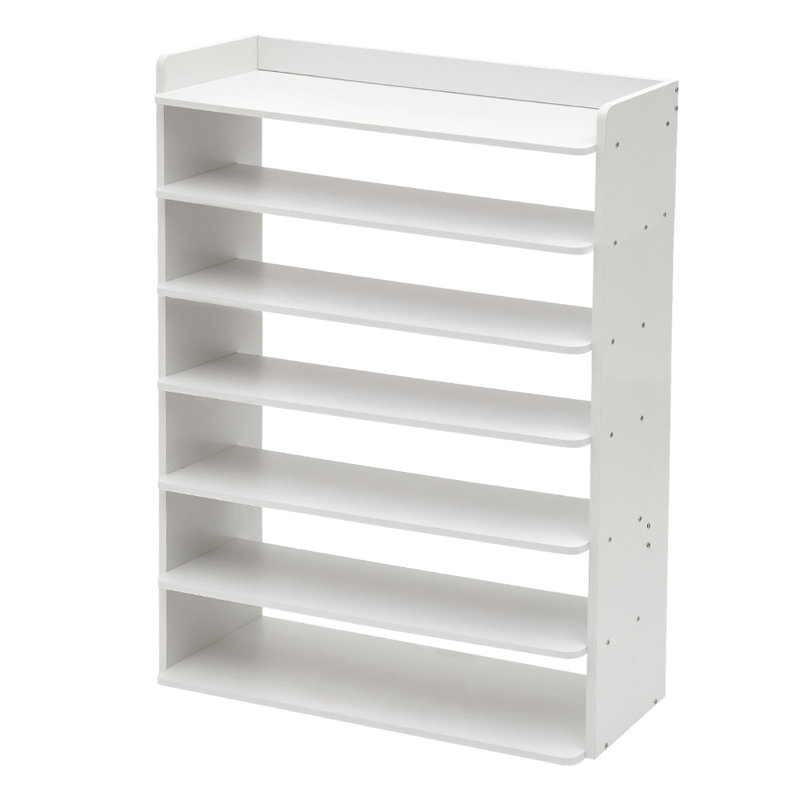 Warm MDF shoe cabinet, 104cm H x 82cm W x 26cm D, White, 7