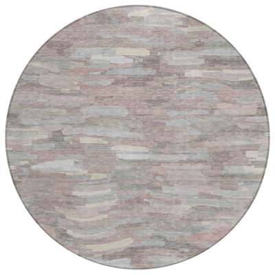 Machine Washable Indoor/Outdoor Huseby ACN2266 Stripes Rug