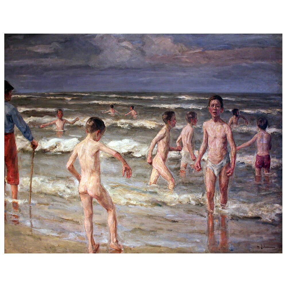 Leinwandbild Badende Jungen von Max Liebermann