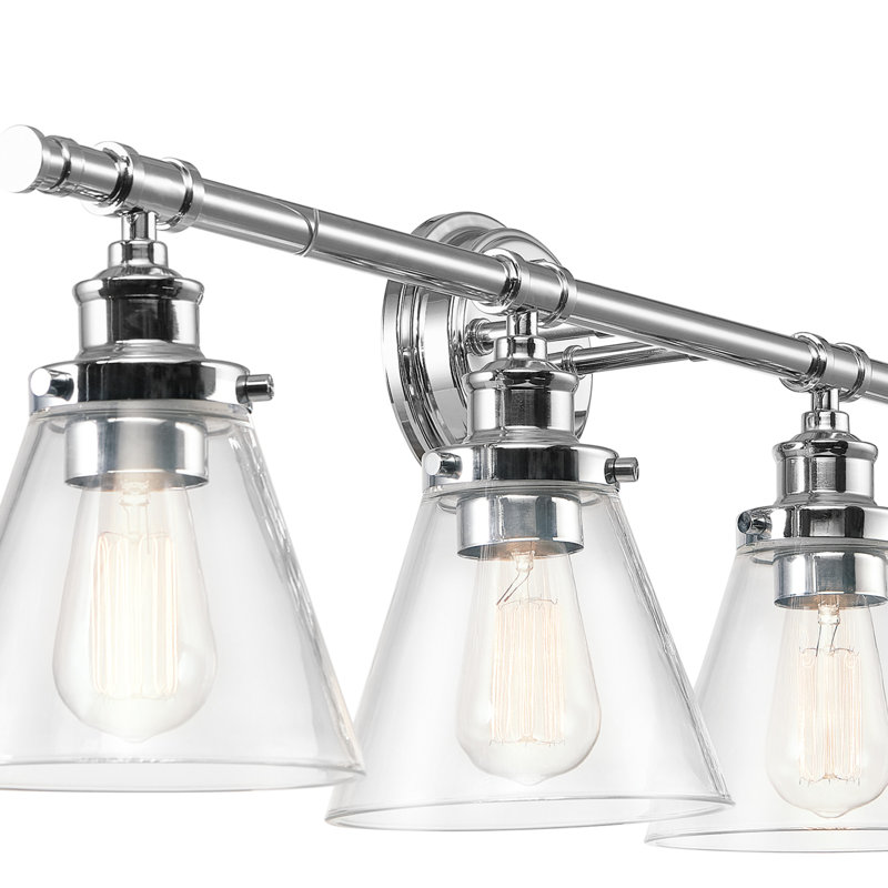 Éclairage pour salle de bain 4 lumières à intensité variable en chrome poli Thrailkill