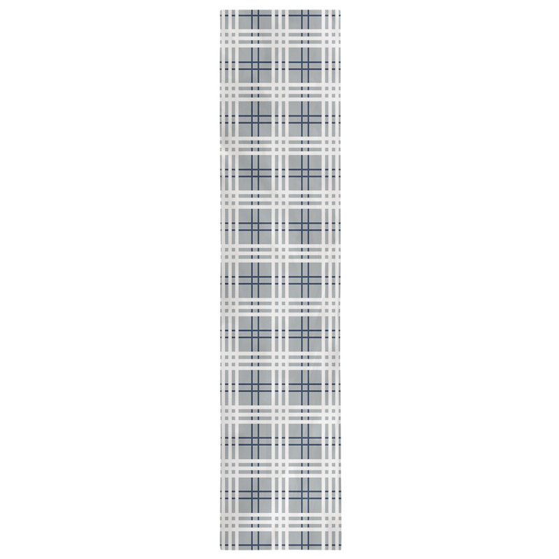 Paid Polyester Table Runner, 90" L x 16" W, Wolf Gray/College Navy/White