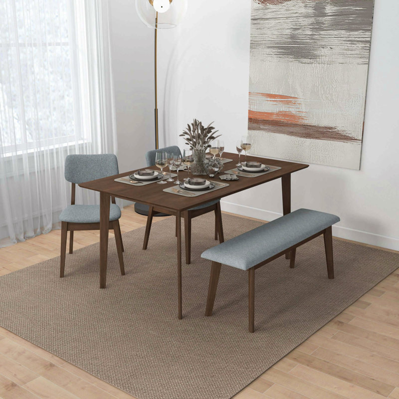 Fabric Upholstered Solid Wood Bench