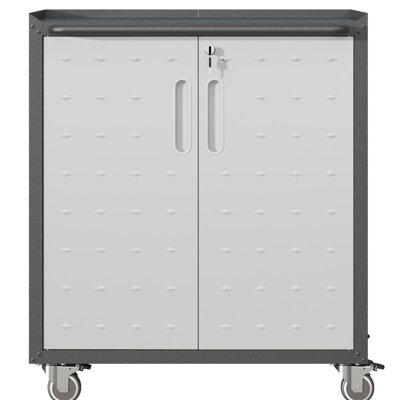 Armoire de rangement en métal avec roues rotatives - pour différents espaces. , Réglable, eau. Noir et gris Rouleau polyvalent l 28,73 po x P 16,4 po H 35,45 po