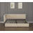 Full Size Boucle Upholstered Cloud Bed Frame with 2 Storage Drawers, LED Light & USB Ports, Solid Wood, No Box Spring, Beige-1735571328