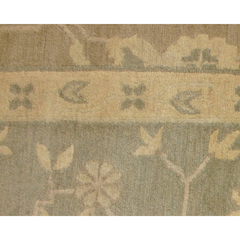 Afshan Wool Oriental Area Rug in Greens/Taupes, Rectangle 8' x 10'