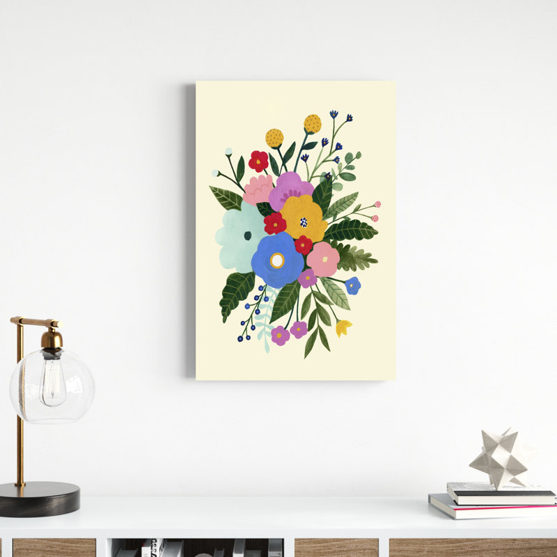 «Primaire Blooms I», peinture sur toile, H 30 po x l 20 po