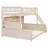Twin XL Over Queen Bunk Bed With Integrated Shelving, Color-Changing Lights And Pegboard, Beige-1049386797-1049386794