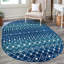 Tapis bleu / ivoire en polypropylène tissé à la machine Briehn-2111420133