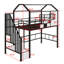 Lit mezzanine en métal avec toit et boîte de rangement-308029942