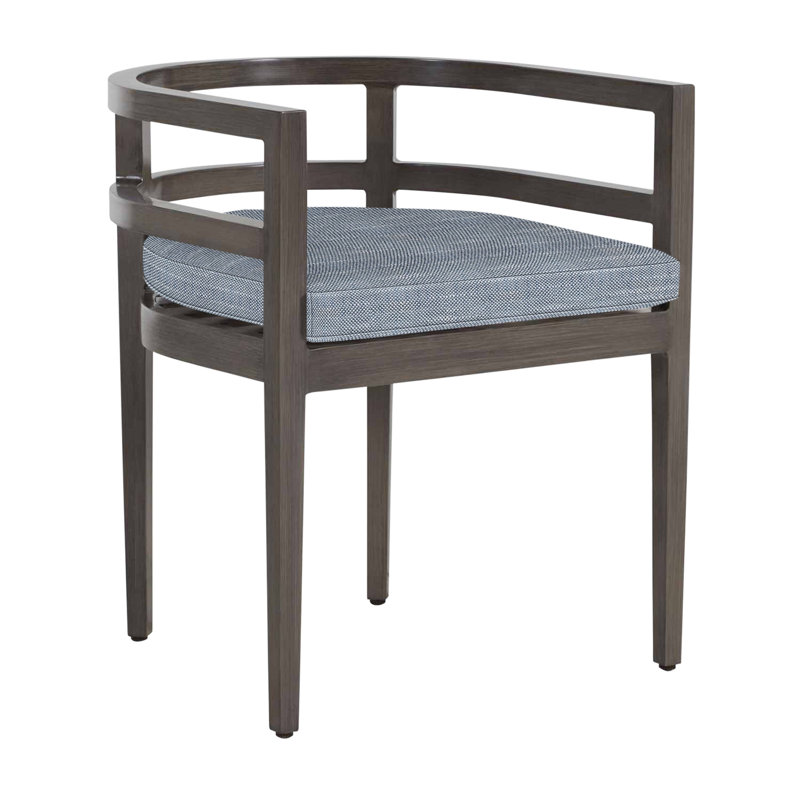 Santa Barbara Aluminum Patio Dining Armchair with Cushion, No Welt, Rollo Chambray