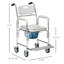 31 Douche, gris. Capacité de poids de 330 lb. Siège rembourré, roues avec verrou de sécurité, fauteuil roulant imperméable, limite. Léger et léger