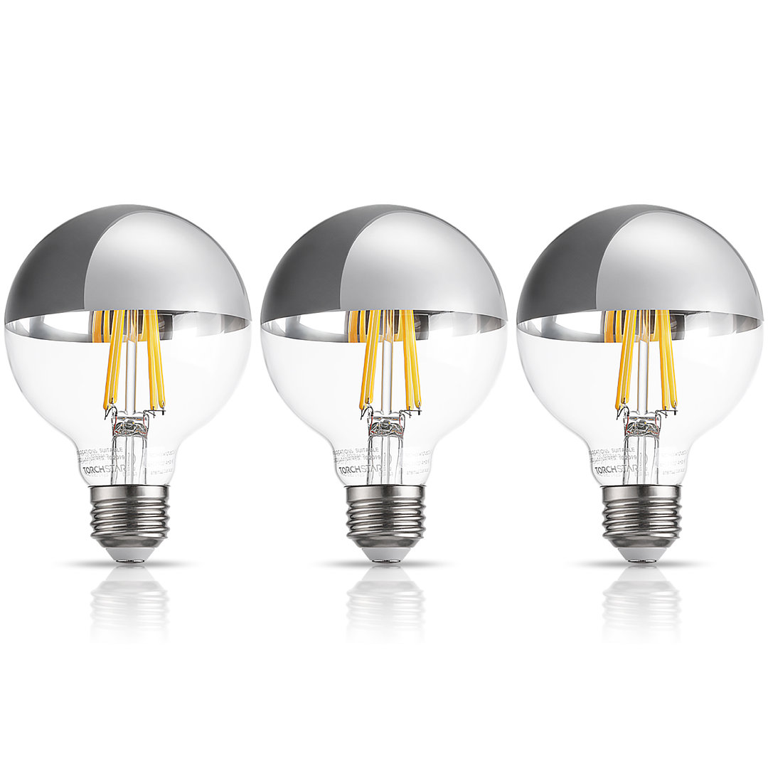 G25 LED Globe Light Bulb Dimmable 75W Eqv., E26/Medium Base Warm White (Set of 3) TORCHSTAR