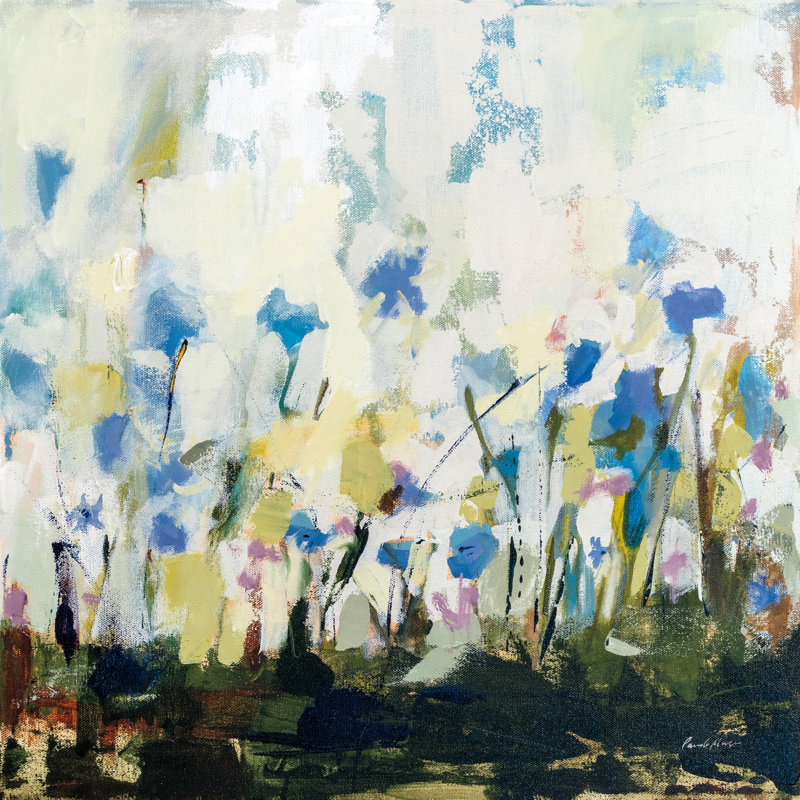 Spontane été IV - peinture sur toile tendue, H 12 po x l 12 po, Non, Toile tendue