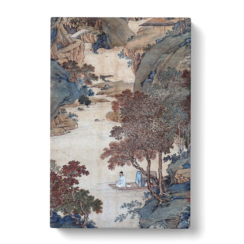 Fishing Under Gum Trees by Qiu Ying - Wrapped Canvas Painting, 50cm H x 35cm W x 3cm D