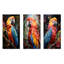 Ensemble de 3 décorations murales en métal Parrot-1484127489