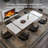 Subrati 63'' to 94.5” Rectangular  Extendable Dining Table with Sintered Stone Tabletop and Stainless Steel Base For 8-10-1396418619-1396418598