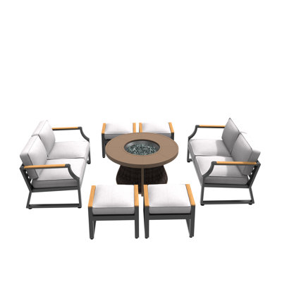 Kaebri 8 - Person Patio Conversation Set with Cushions