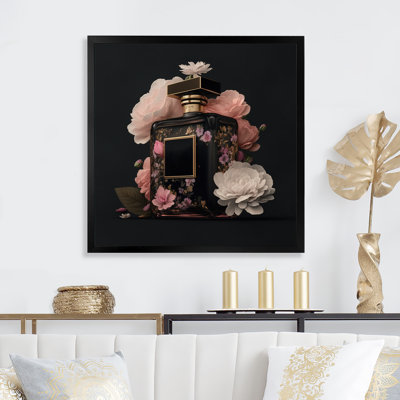 «Elegant Floral Perfume Bottle II», reproduction sur toile