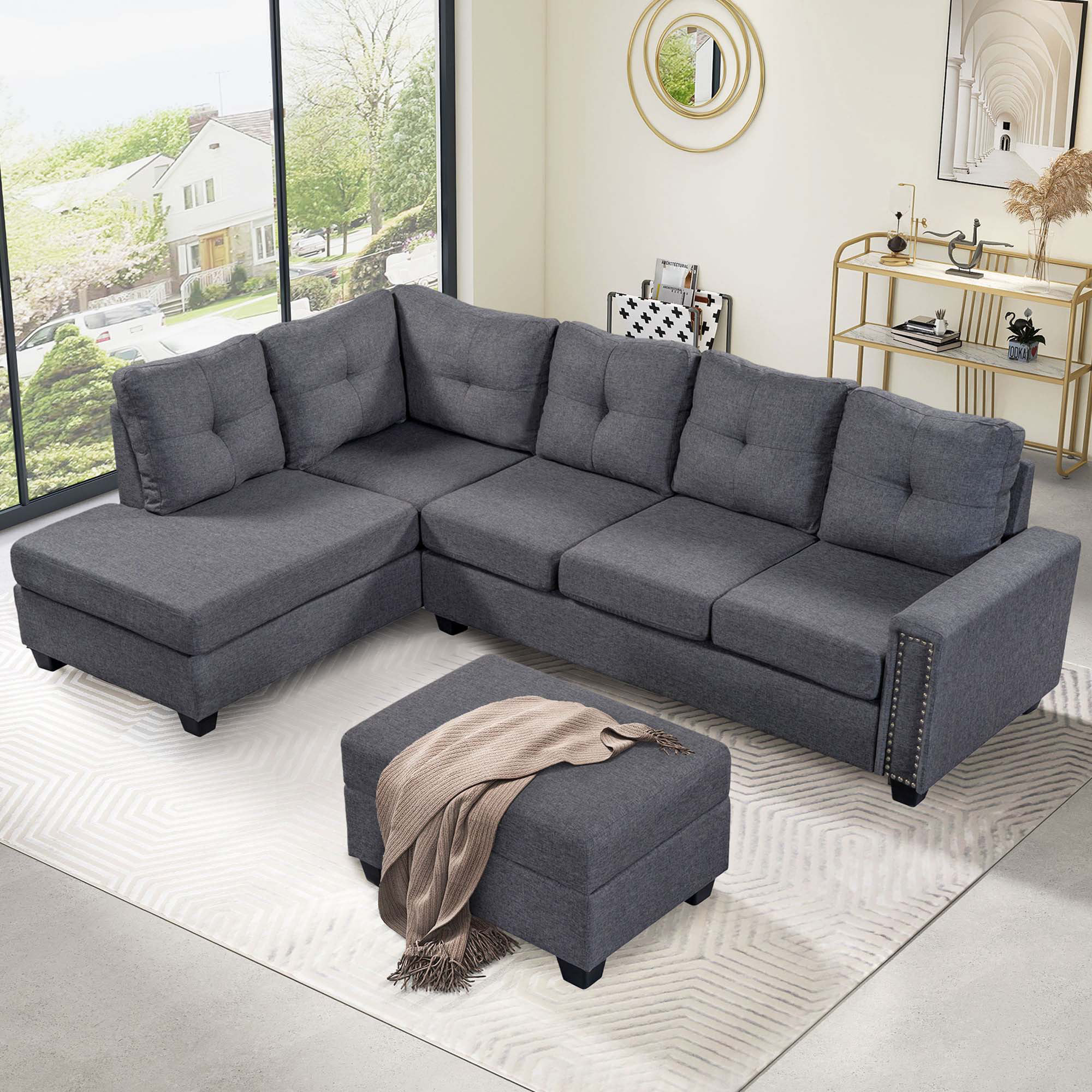 Latitude Run® Reversible Sectional Sofa Space Saving With Storage