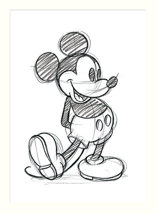 Mickey Mouse Sketch Single Graphic Art