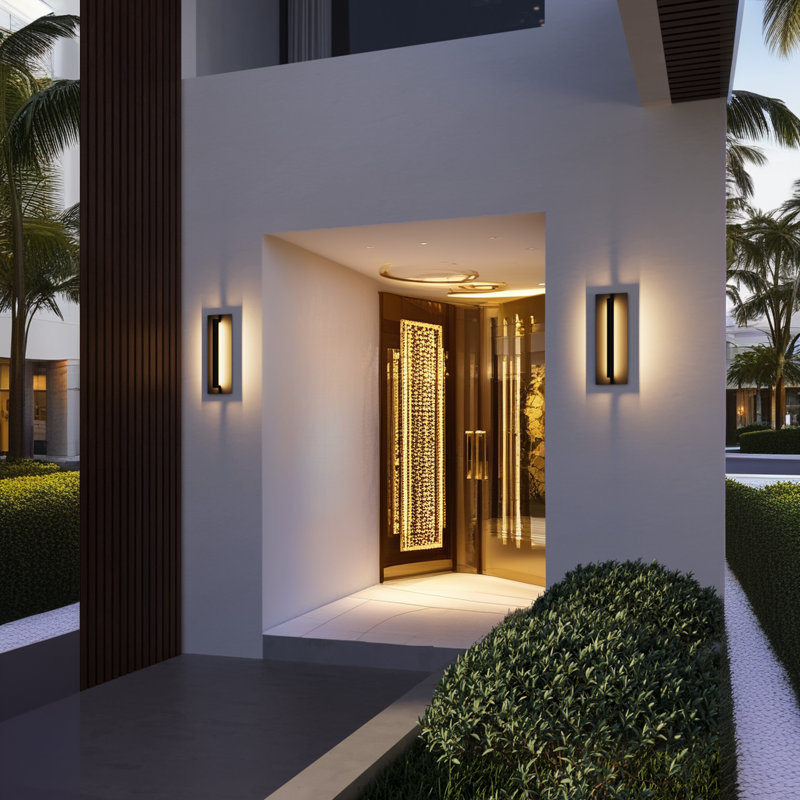Lampes murales d'extérieur à DEL de qualité commerciale, lumière extérieure en aluminium, blanc chaud 3000K