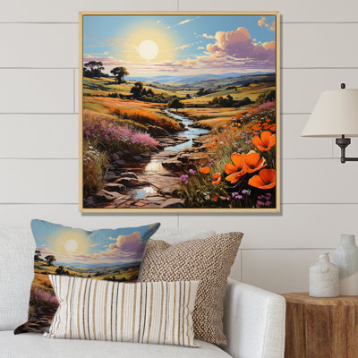 Farm Summer Fauvist Field II - Countryside Canvas Art Print