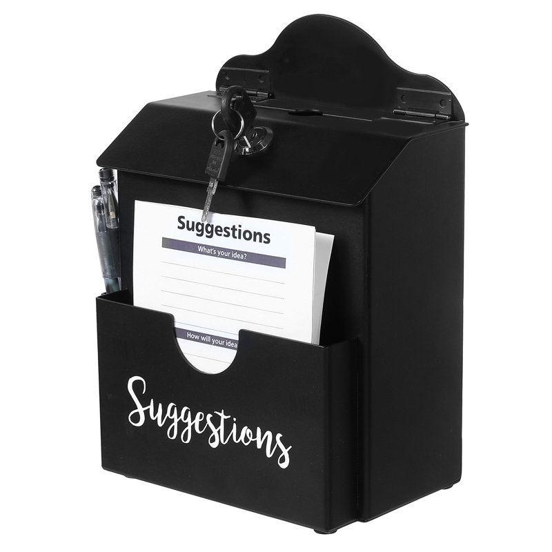 Boîte de rangement murale MyGift, Noir, noir, noir, noir