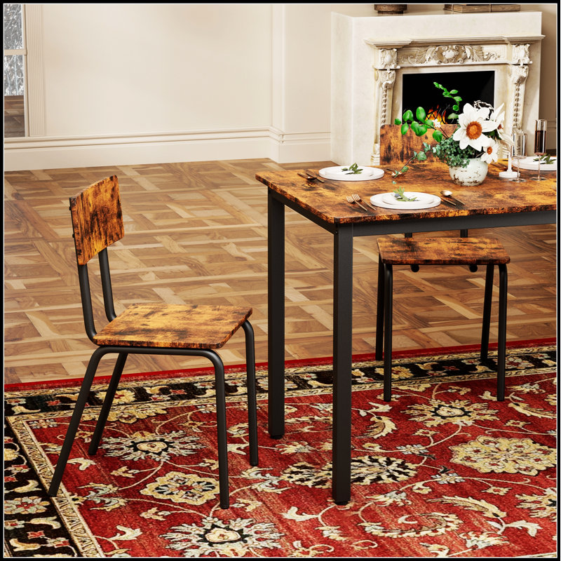 Ensemble de table de salle à manger moderne cinq pièces avec structure en métal robuste pour les espaces de cuisine compacts et les repas quotidiens