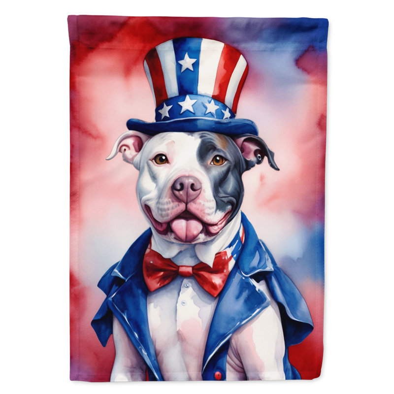 Drapeau patriotique du jardin américain, Bull terrier blanc