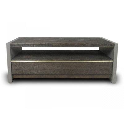 TDCHR: 47"" Dark Grey Walnut and Concrete Rectangular Coffee Table With Drawer And Shelf -  TODAY DECOR, 605055620717