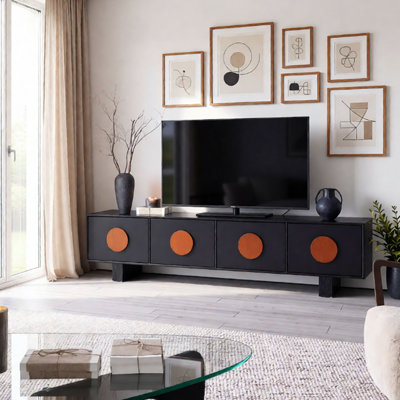 Adequate black storage space for TV stand