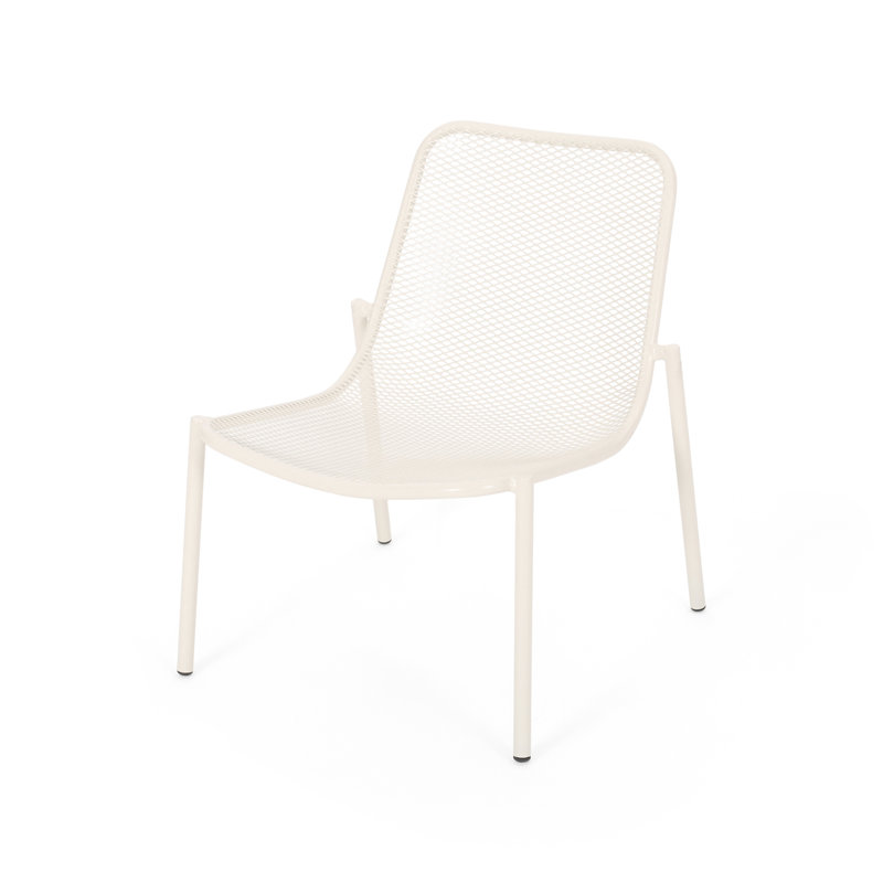Matte White Iron Stackable Chairs - Summer Enjoyable, 26 In. W X 22.08 D H, 7.62 Lb Courtyard Iron,