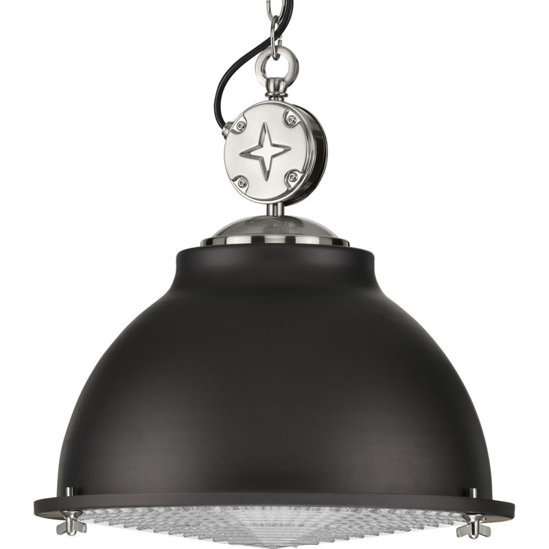 Luminaire suspendu en forme de dôme à 1 lumière Hoff, Noir