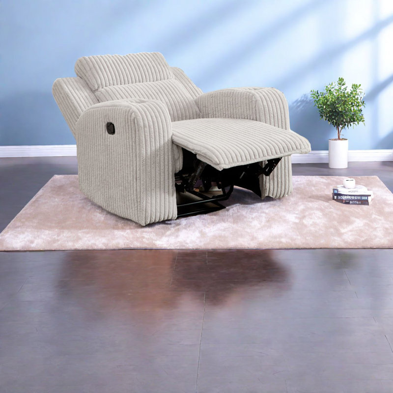 Fauteuils inclinables confortables en fausse fourrure avec charge USB gris