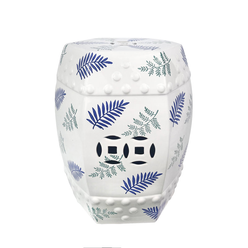 Neoclassical style ceramic stool, Leaf
