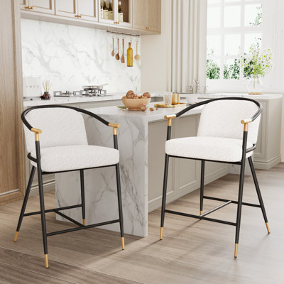 Tabouret de comptoir rembourré en tissu 26 po Rochin