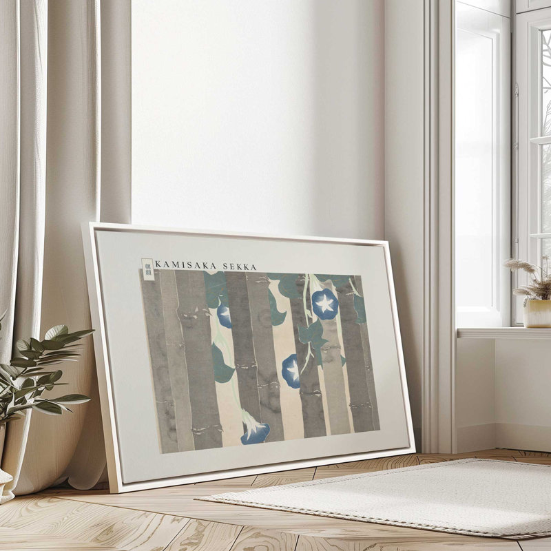 Blue Ide par Kamisaka Sekka, Noyer, Impression encadrée sans passe-partout, H 21 po x l 31 po