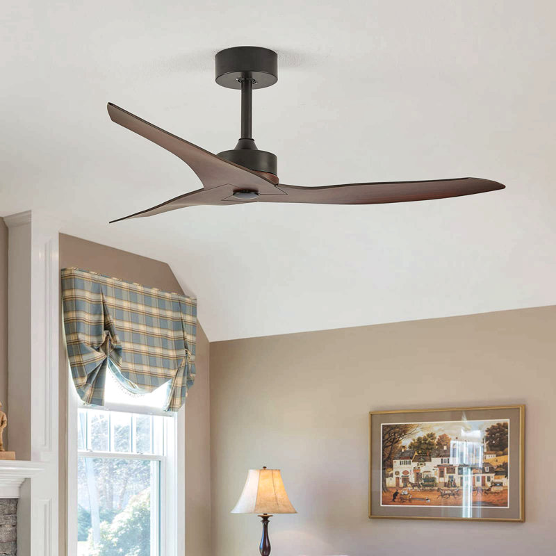 52" Outdoor Ceiling Fan Without Light With Remote Control ,3 Abs Blades Farmhouse Ceiling Fan 6-Speed Reversible Dc Motor Modern Ceiling Fan For Living Room, Bedroom, Kitchen