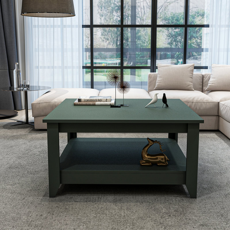 Lea 90 Cm Square Coffee Table, Green