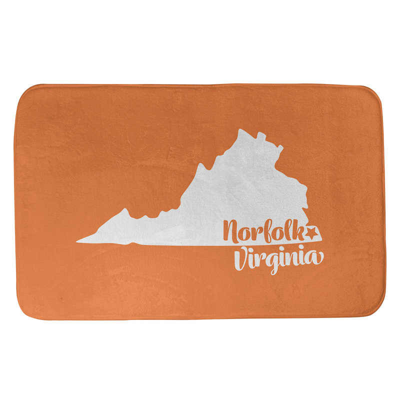 Tapis de bain antidérapant Colors, L 21 po x L 34 po, Orange, Norfolk, Virginie