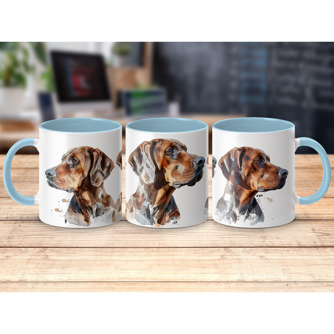 Watercolor Basset Hound Design 11oz Coffee Mug