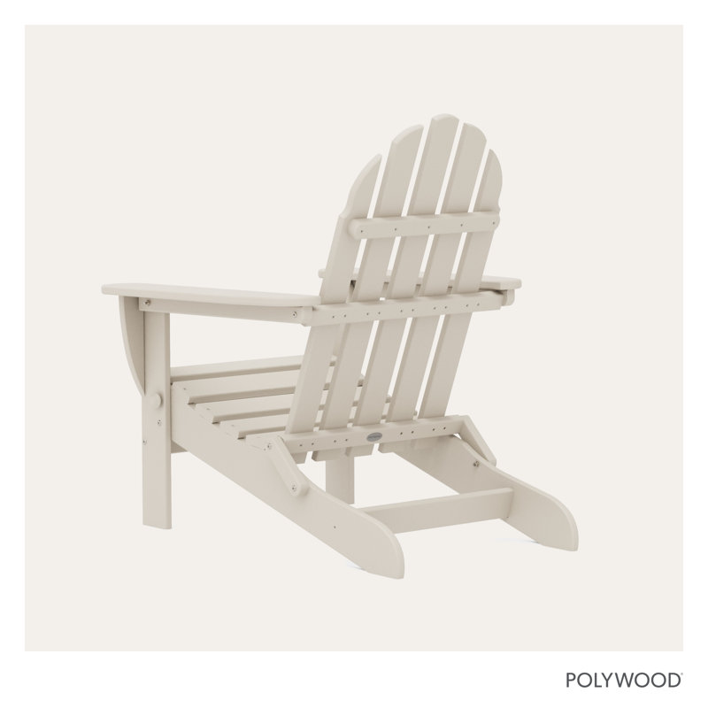 POLYWOOD Classic Adirondack Folding Adirondack Chair, Sand