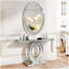 Grande console à miroir en forme d'olive avec miroir