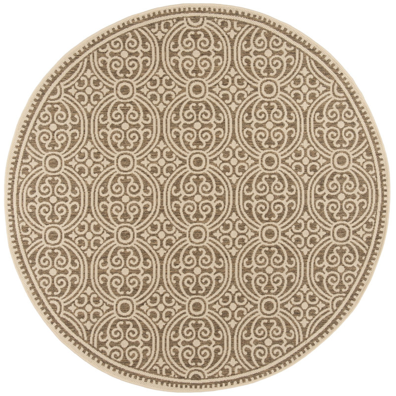 Burnell Performance Indoor/Outdoor Area Rug, Round 6'7"