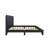 Mid-Century Modern Walnut Platform Bed Frame with Headboard, Solid Wood, Wood Slat Support, No Box Spring Needed,Queen,Black-302063030-302063034