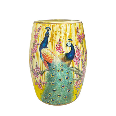 Flower and bird ceramic stool
